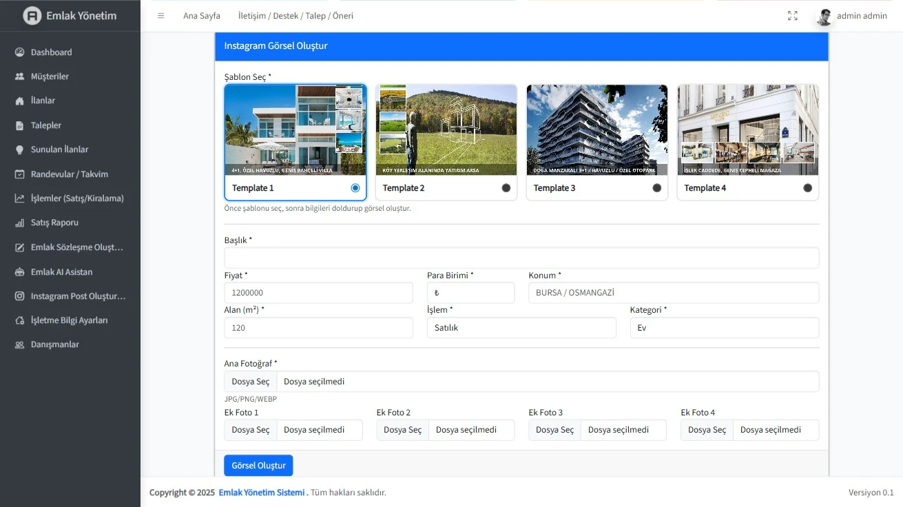 Instagram Post Oluşturucu ekran görüntüsü